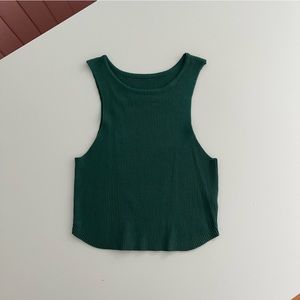 NWOT cropped high neck ribbed tank top